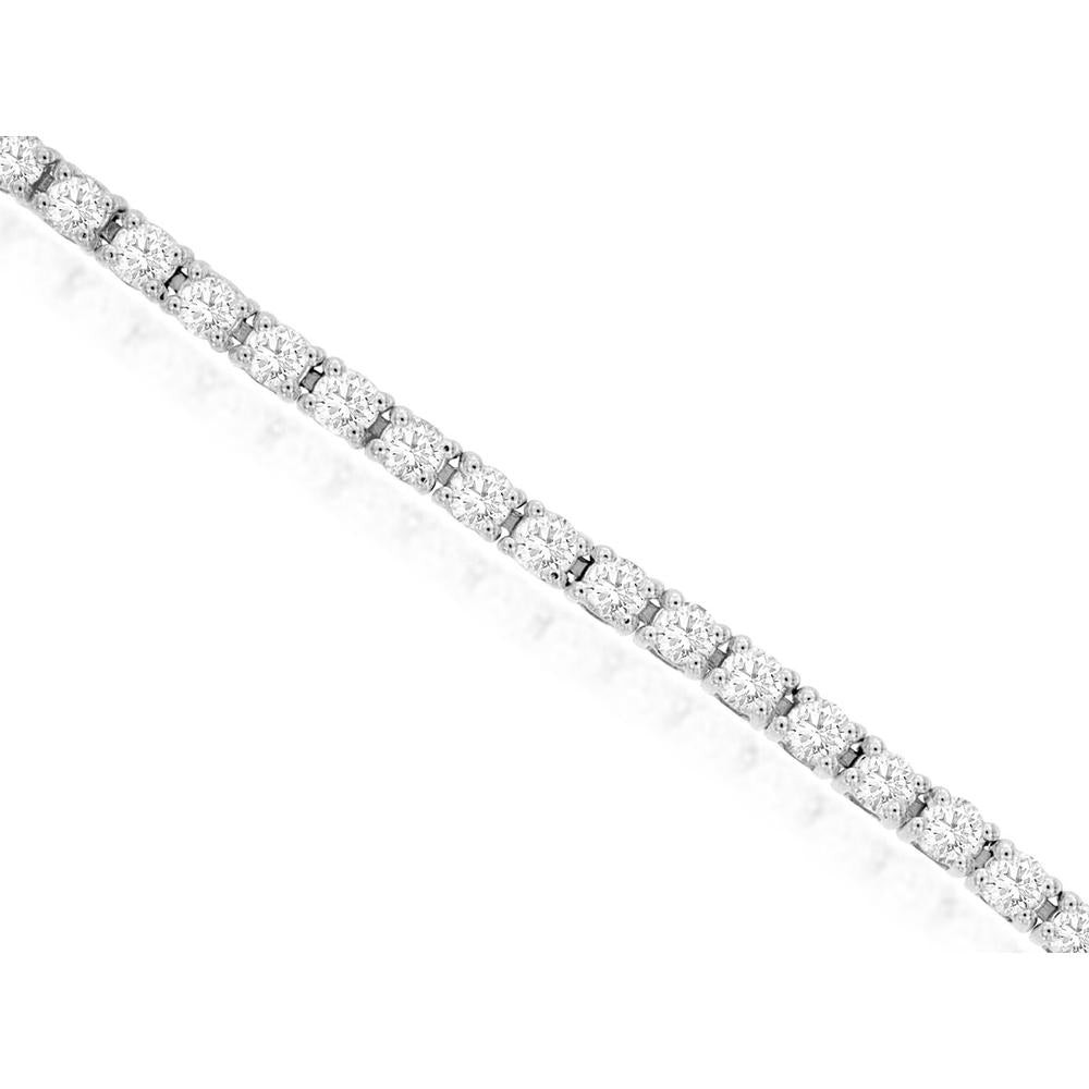 14K White Gold Tennis Bracelet with Prong Set Round Diamonds - 3.00 Carat Total Diamond Weight - Royal Jewelry