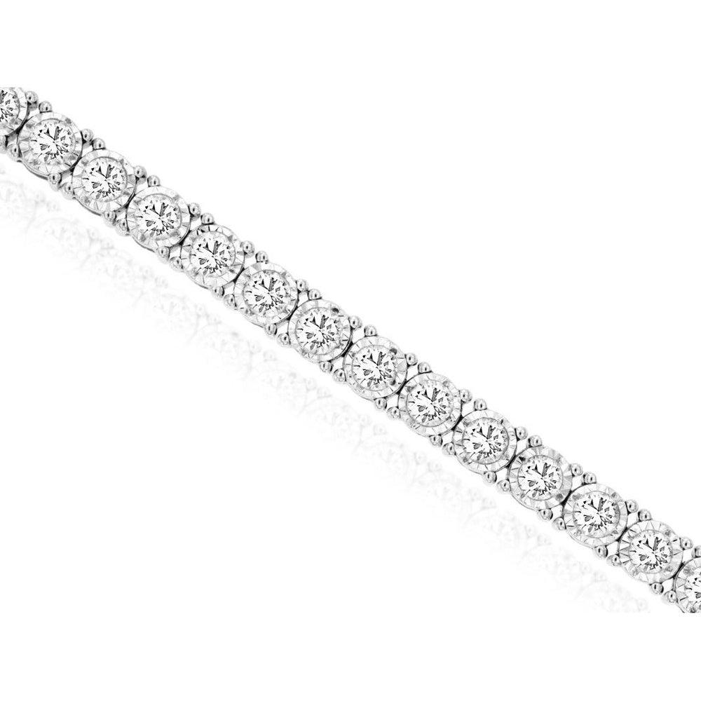 14K White Gold Tennis Bracelet with Prong-Set Round Diamonds - 3.00 Carat Total Diamond Weight - Royal Jewelry