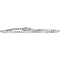 14K White Gold Tennis Bracelet with Prong-Set Round Diamonds - 5.00 Carat Total Diamond Weight