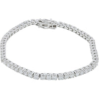 14K White Gold Tennis Bracelet with Prong-Set Round Diamonds - 5.00 Carat Total Diamond Weight