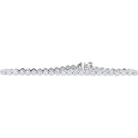 14K White Gold Tennis Bracelet with Prong-Set Round Lab Grown Diamonds - 5.00 Carat Total Diamond Weight