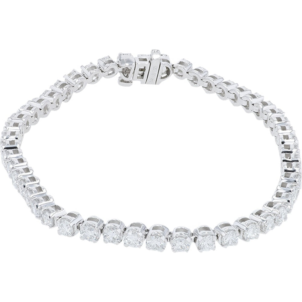 14K White Gold Tennis Bracelet with Prong-Set Round Lab Grown Diamonds - 5.00 Carat Total Diamond Weight