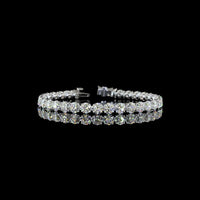 14K White Gold Tennis Bracelet with Round and Marquise Cut Lab Diamonds - 16.58 Carat Total Weight - Covaloro Fine Jewelry