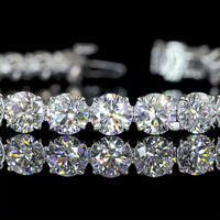 14K White Gold Tennis Bracelet with Round and Marquise Cut Lab Diamonds - 16.58 Carat Total Weight - Covaloro Fine Jewelry