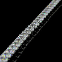 14K White Gold Tennis Bracelet with Round and Marquise Cut Lab Diamonds - 16.58 Carat Total Weight - Covaloro Fine Jewelry