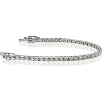 14K White Gold Tennis Bracelet with Round Brilliant Cut Diamonds - 8.04 Carats Total Diamond Weight