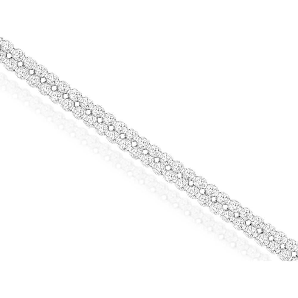 14K White Gold Tennis Bracelet with Round Brilliant Diamonds - 2.30 Carats Total Diamond Weight