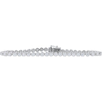 14K White Gold Tennis Bracelet with Round Lab Grown Diamonds - 3.00 Carat Total Diamond Weight