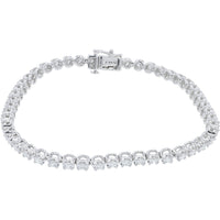 14K White Gold Tennis Bracelet with Round Lab Grown Diamonds - 3.00 Carat Total Diamond Weight