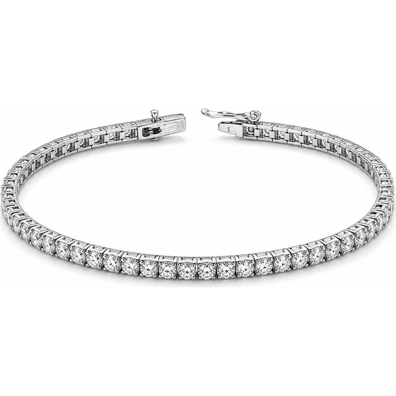 14K White Gold Tennis Bracelet with Round Lab Grown Diamonds - 3.92 Carat Total Diamond Weight by Auriventus