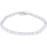 14K White Gold Tennis Bracelet with Round Lab-Grown Diamonds - 9.00 Carat Total Diamond Weight
