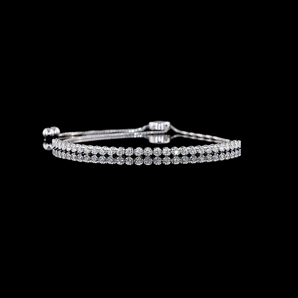 14K White Gold Tennis Bracelet with U-Prong Set Round Lab Diamonds - 0.90 Carat Total Weight, 29 Stones, E-F Color VS1 Clarity - Covaloro Fine Jewelry