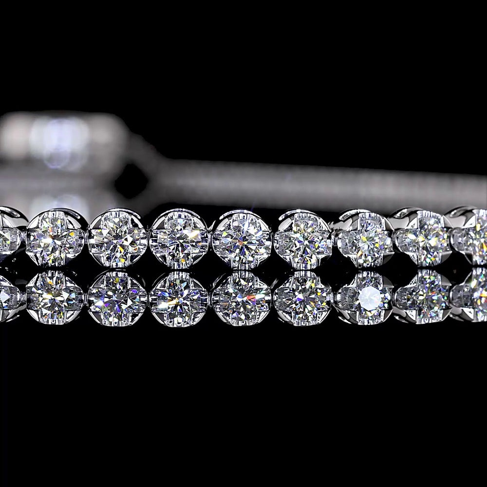 14K White Gold Tennis Bracelet with U-Prong Set Round Lab Diamonds - 0.90 Carat Total Weight, 29 Stones, E-F Color VS1 Clarity - Covaloro Fine Jewelry