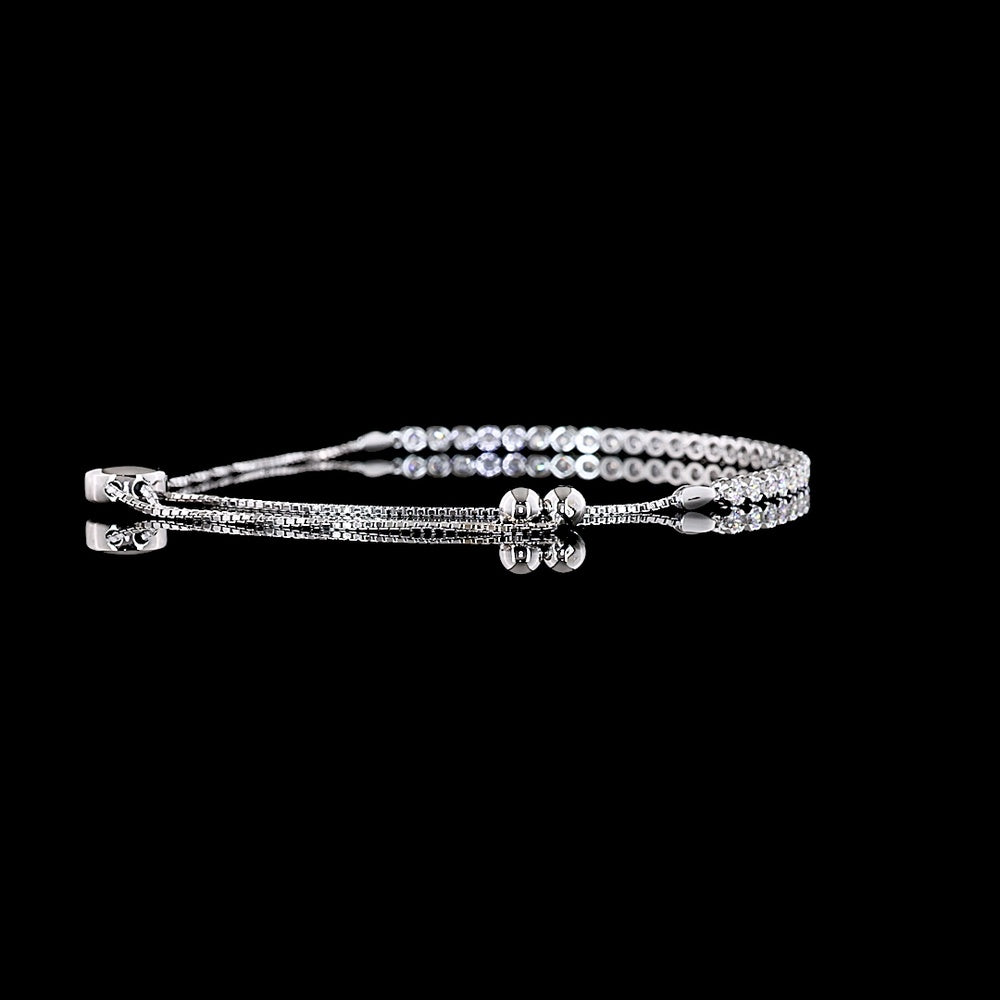 14K White Gold Tennis Bracelet with U-Prong Set Round Lab Diamonds - 0.90 Carat Total Weight, 29 Stones, E-F Color VS1 Clarity - Covaloro Fine Jewelry