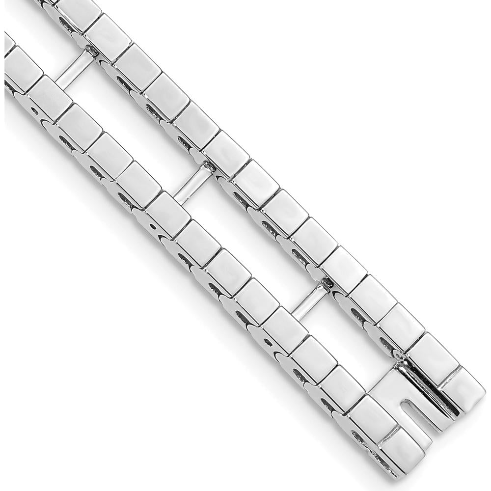 14K White Gold Tennis Jacket Blank - 6.5" Bracelet Base for Custom Gemstones by Monteluci Fine Jewelry