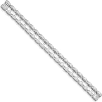 14K White Gold Tennis Jacket Blank Bracelet - 6.5in, 11mm Width by Oro Pregiato