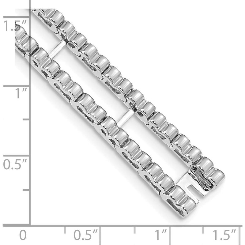 14K White Gold Tennis Jacket Blank with Polished Finish - Customizable Bracelet Base by Monteluci Fine Jewelry