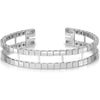 14K White Gold Tennis Jacket Bracelet - 6.5in Length - Solid Design by Monteluci Fine Jewelry
