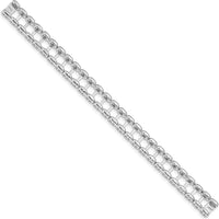 14K White Gold Tennis Jacket Bracelet Mounting - Polished Finish - 6.5in Length by Monteluci Fine Jewelry