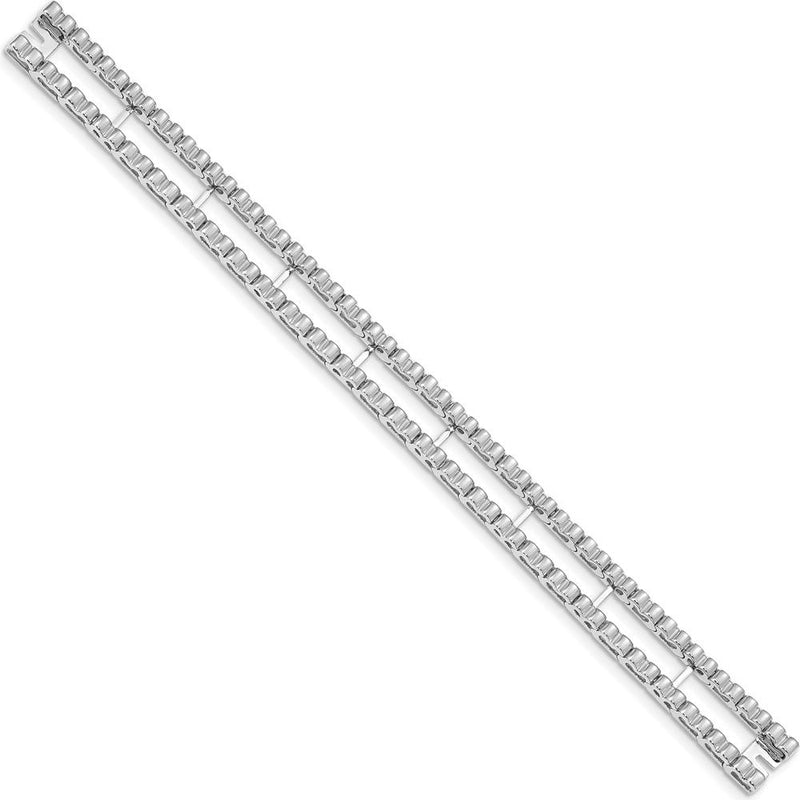 14K White Gold Tennis Jacket Bracelet with Polished Finish - 6.5" Length by Monteluci Fine Jewelry