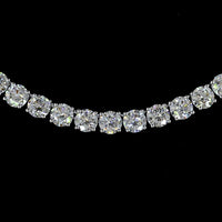 14K White Gold Tennis Necklace with 108 Prong-Set Round Brilliant Natural Diamonds - 20.50 Carat Total Diamond Weight - Covaloro Fine Jewelry