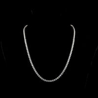 14K White Gold Tennis Necklace with 11.05 Carats of U-Prong Set Round Lab Diamonds - E-F Color VS1 Clarity - Covaloro Fine Jewelry