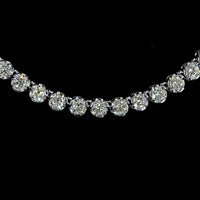 14K White Gold Tennis Necklace with 11.05 Carats of U-Prong Set Round Lab Diamonds - E-F Color VS1 Clarity - Covaloro Fine Jewelry
