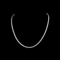 14K White Gold Tennis Necklace with 140 Brilliant Cut Round Lab Diamonds - E-F VS Clarity, 12.56 Carat Total Weight - Covaloro Fine Jewelry