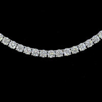 14K White Gold Tennis Necklace with 140 Brilliant Cut Round Lab Diamonds - E-F VS Clarity, 12.56 Carat Total Weight - Covaloro Fine Jewelry