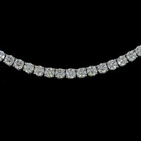 14K White Gold Tennis Necklace with 149 Prong-Set Brilliant Cut Lab Diamonds - 10.15 Carat Total Weight - Covaloro Fine Jewelry