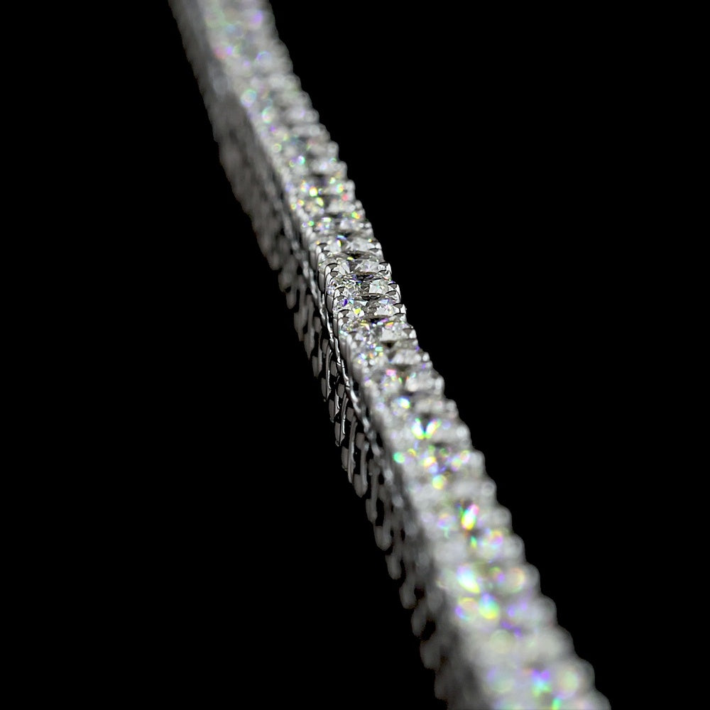 14K White Gold Tennis Necklace with 149 Prong-Set Brilliant Cut Lab Diamonds - 10.15 Carat Total Weight - Covaloro Fine Jewelry
