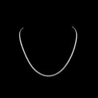 14K White Gold Tennis Necklace with 157 Round Brilliant Cut Lab Diamonds - 8.58 Carat Total Weight, E-F Color VS1 Clarity - Covaloro Fine Jewelry