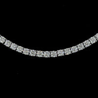 14K White Gold Tennis Necklace with 157 Round Brilliant Cut Lab Diamonds - 8.58 Carat Total Weight, E-F Color VS1 Clarity - Covaloro Fine Jewelry