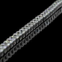 14K White Gold Tennis Necklace with 157 Round Brilliant Cut Lab Diamonds - 8.58 Carat Total Weight, E-F Color VS1 Clarity - Covaloro Fine Jewelry