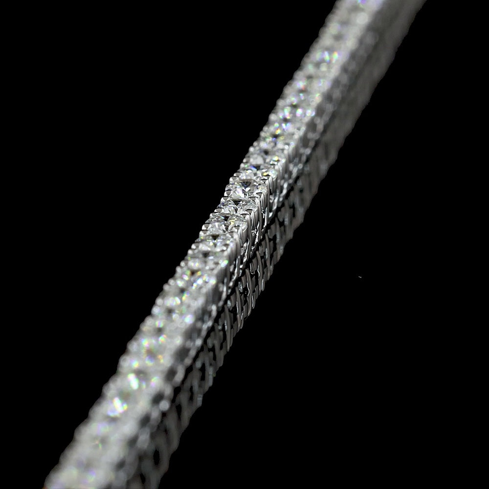 14K White Gold Tennis Necklace with 213 Prong-Set Round Lab Diamonds - 4.43 Carat Total Weight, E-F Color VS Clarity - Covaloro Fine Jewelry