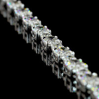 14K White Gold Tennis Necklace with 38 Round Brilliant and 44 Oval Cut Lab Diamonds - 31.03 Carat Total Weight - Covaloro Fine Jewelry