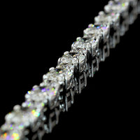 14K White Gold Tennis Necklace with 38 Round Brilliant and 44 Oval Cut Lab Diamonds - 31.03 Carat Total Weight - Covaloro Fine Jewelry
