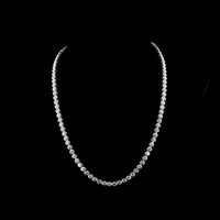 14K White Gold Tennis Necklace with 83 Bezel-Set Round Lab Diamonds - 25.2 Carat Total Weight, E-F Color VS2 Clarity - Covaloro Fine Jewelry