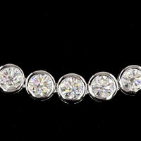 14K White Gold Tennis Necklace with 83 Bezel-Set Round Lab Diamonds - 25.2 Carat Total Weight, E-F Color VS2 Clarity - Covaloro Fine Jewelry