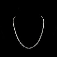 14K White Gold Tennis Necklace with 95 Round Brilliant and 8 Marquise Cut Lab Diamonds - 25.03 Carat Total Weight - Covaloro Fine Jewelry