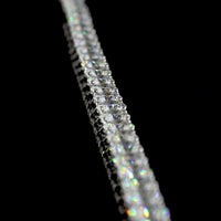 14K White Gold Tennis Necklace with 95 Round Brilliant and 8 Marquise Cut Lab Diamonds - 25.03 Carat Total Weight - Covaloro Fine Jewelry