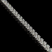 14K White Gold Tennis Necklace with 99 Bezel-Set Round Lab Diamonds - 10.59 Carat Total Weight, E-F Color VS Clarity - Covaloro Fine Jewelry
