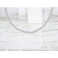 14K White Gold Tennis Necklace with Prong-Set Round Lab Grown Diamonds - 9.25 Carat Total Diamond Weight - Royal Jewelry