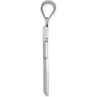 14K White Gold Textured and Polished Cross Pendant with Rhodium Plating - Timeless Religious Jewelry by Oro Pregiato