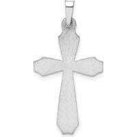 14K White Gold Textured and Polished Passion Cross Pendant - Timeless Faith Symbol by Oro Pregiato