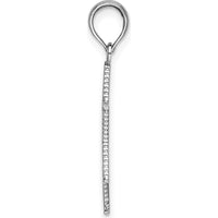 14K White Gold Textured Star of David Pendant Charm with Rhodium Plating by Oro Pregiato