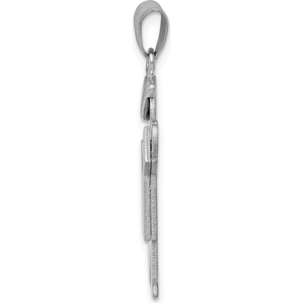 14K White Gold The Kids Medium Boy with Hat Engravable Charm by Oro Pregiato
