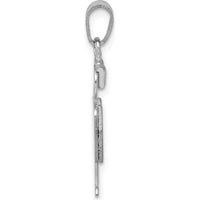 14K White Gold The Kids Small Boy with Hat Engravable Charm - 25mm Length by Oro Pregiato