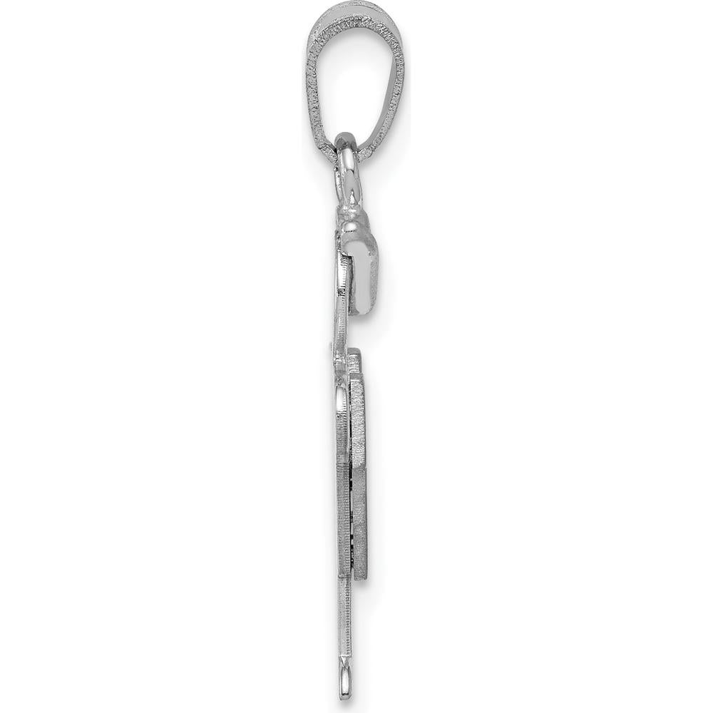 14K White Gold The Kids Small Boy with Hat Engravable Charm - 25mm Length by Oro Pregiato
