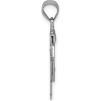 14K White Gold The Kids Small Boy with Hat on Right AA Diamond Love Charm - 0.015 Carat Diamond by Oro Pregiato